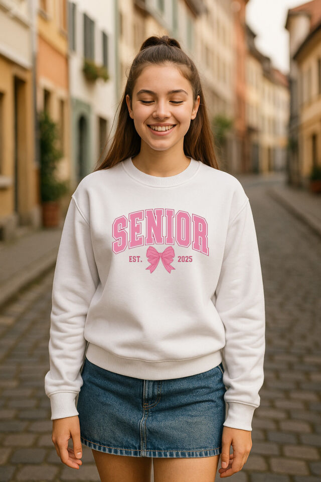 Senior Baskılı Oversize 3 iplik Genç Kesim Sweatshirt ( S/M- M/L Beden)