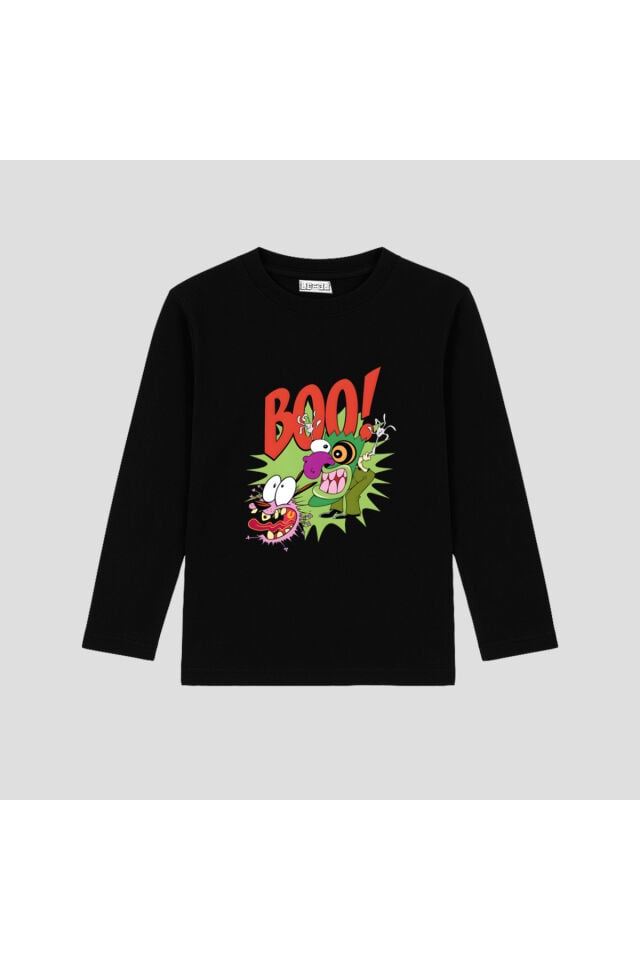 Boo ! (Lbl290 S) Baskılı Uzunkollu Tişört (4-13 Yaş)