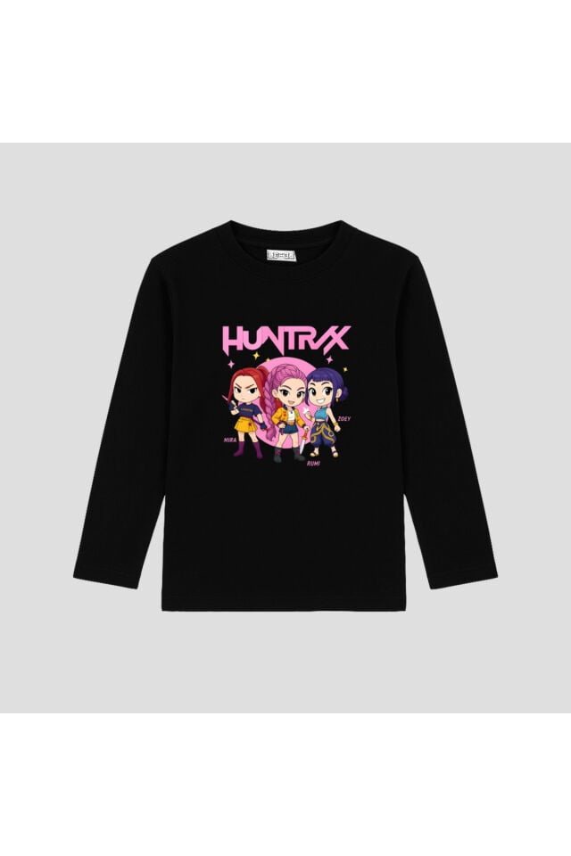 Huntrix Desen (Lbl360 S) Baskılı Uzunkollu Tişört (4-13 Yaş)