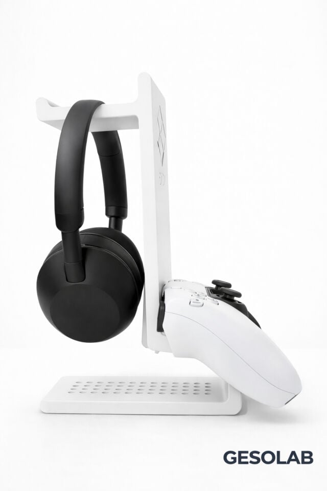 2’si 1 Arada Kulaklık Standı ve Oyun Kolu Tutucu –BEYAZ- Ps5 & Xbox Uyumlu, 24.5 cm Gaming