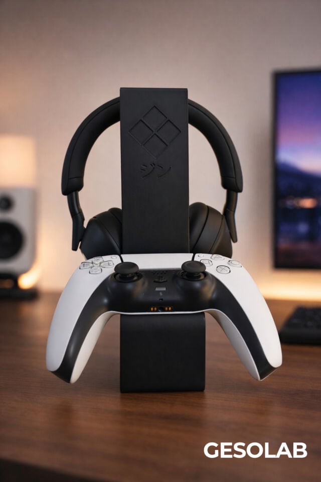 2’si 1 Arada Kulaklık Standı ve Oyun Kolu Tutucu – PS5 & Xbox Uyumlu, SİYAH 24.5 cm Gaming